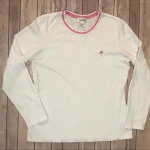 Lilly Pulitzer basic white long sleeve tee L